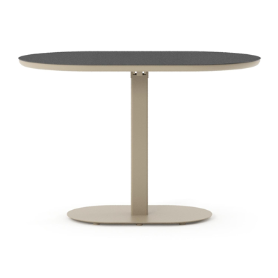 Teramo tuintafel bombo in beige aluminium en volkeramiek Nero Black - L 110 x B 70 x H 73.7 cm
