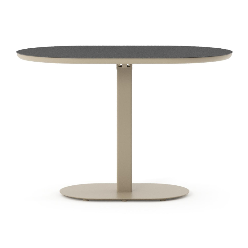 Teramo kantelbare tuintafel bombo in beige aluminium en volkeramiek Nero Black - L 110 x B 70 x H 74 cm