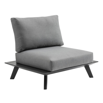 Puglia loungeset in zwart aluminium met grijs weather+ softtouch kussens