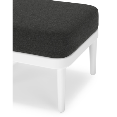 Pouf Orso en aluminium blanc et coussins en all weather sunbrella® luxe Chartres Sooty