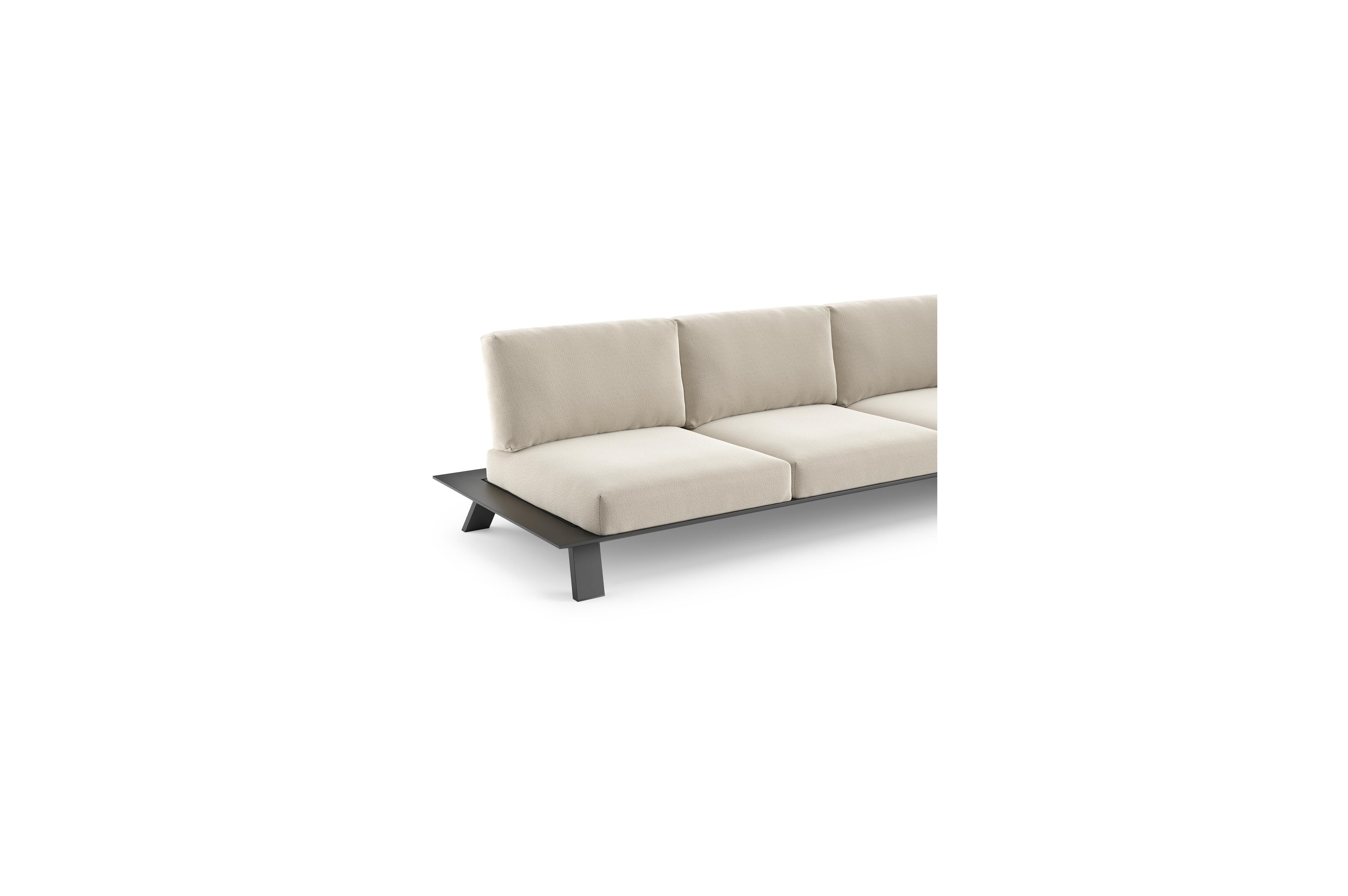 Cesano loungeset in zwart aluminium met lopi marble all weather Sunbrella® luxe kussen