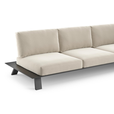 Cesano loungeset in zwart aluminium met lopi marble all weather Sunbrella® luxe kussen