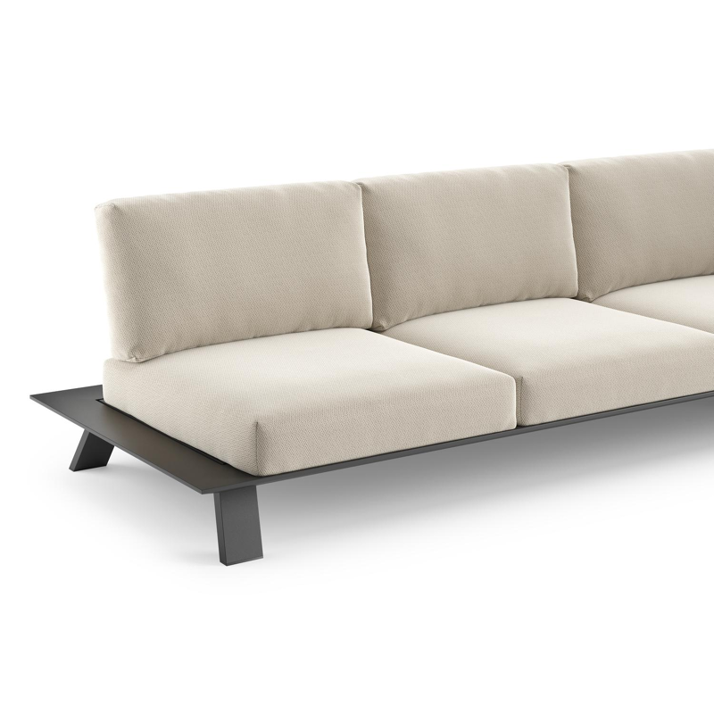 Cesano loungeset in zwart aluminium met lopi marble all weather Sunbrella® luxe kussen