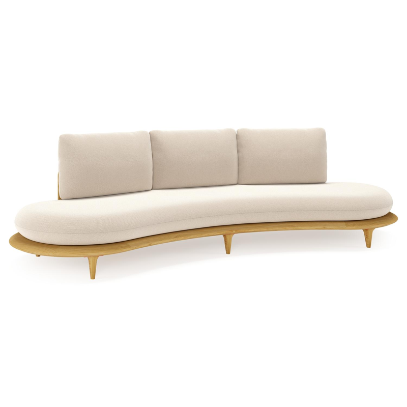 Bomero loungebank in teak met lopi antique all weather sunbrella® luxe kussen