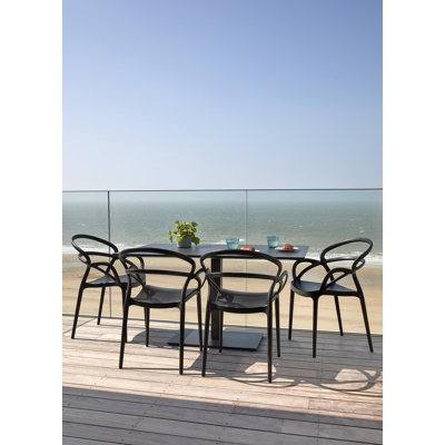 Mila stapelbare tuinstoel zwart - kunststof