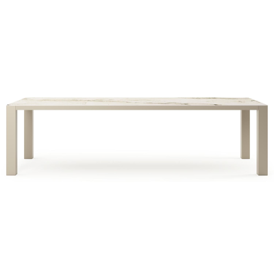 Nano tuintafel rechthoekig in beige aluminium en volkeramiek Colorado Dunes L 280 x B 110 x H 75 cm x H 75 cm