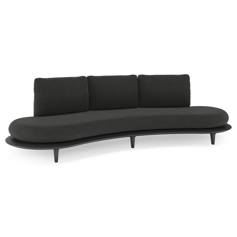 Bomero loungebank in zwart aluminium met chartres sooty all weather sunbrella® luxe kussen