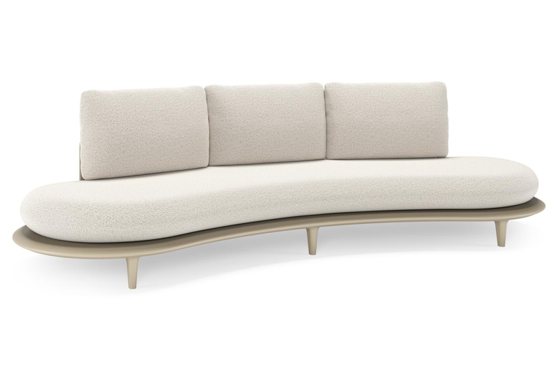 Bomero loungebank in beige aluminium met firenze natural all weather solica kussen