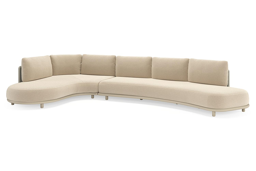 Chaise longue rechts + 3-zit organisch