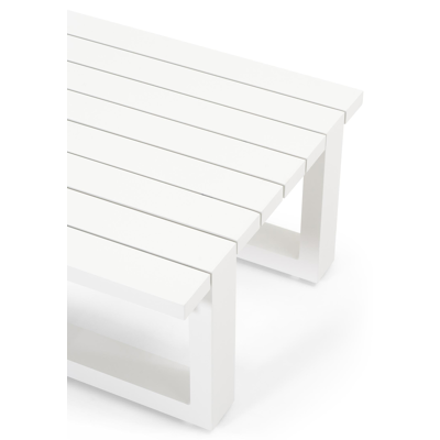 Turino loungetafel in wit aluminium - L 68 x B 70 x H 35 cm