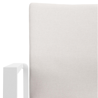 Chaise de jardin Madura en aluminium blanc et textilène confort beige