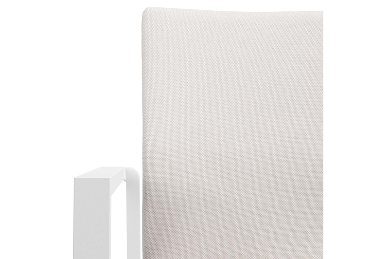 Varese tuinset in wit aluminium en teak met 6 Madura tuinstoelen