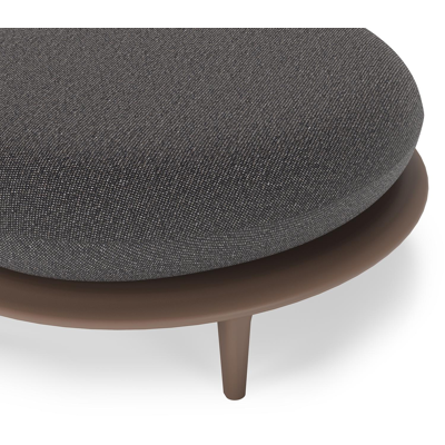 Bomero poef in taupe aluminium met firenze tunder all weather solica kussen