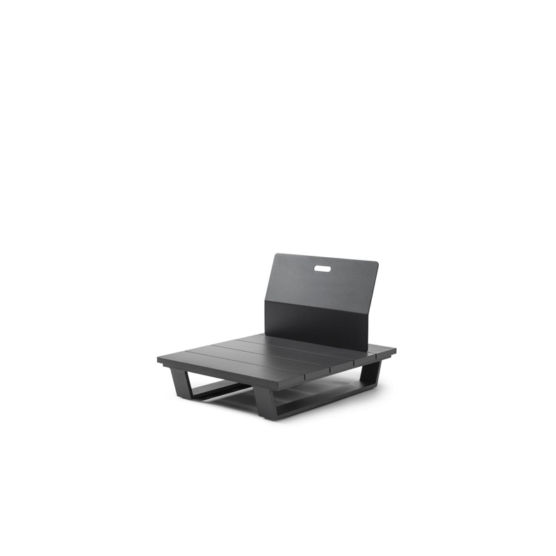 Pagino lounge 1-zit in zwart aluminium