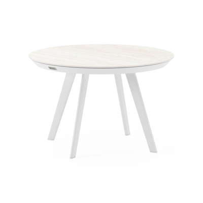 Rondo loungetafel in wit aluminium en calista volkeramiek - Dia. 65 x H 40 cm