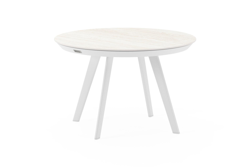 Rondo loungetafel in wit aluminium en calista volkeramiek - Dia. 65 x H 40 cm