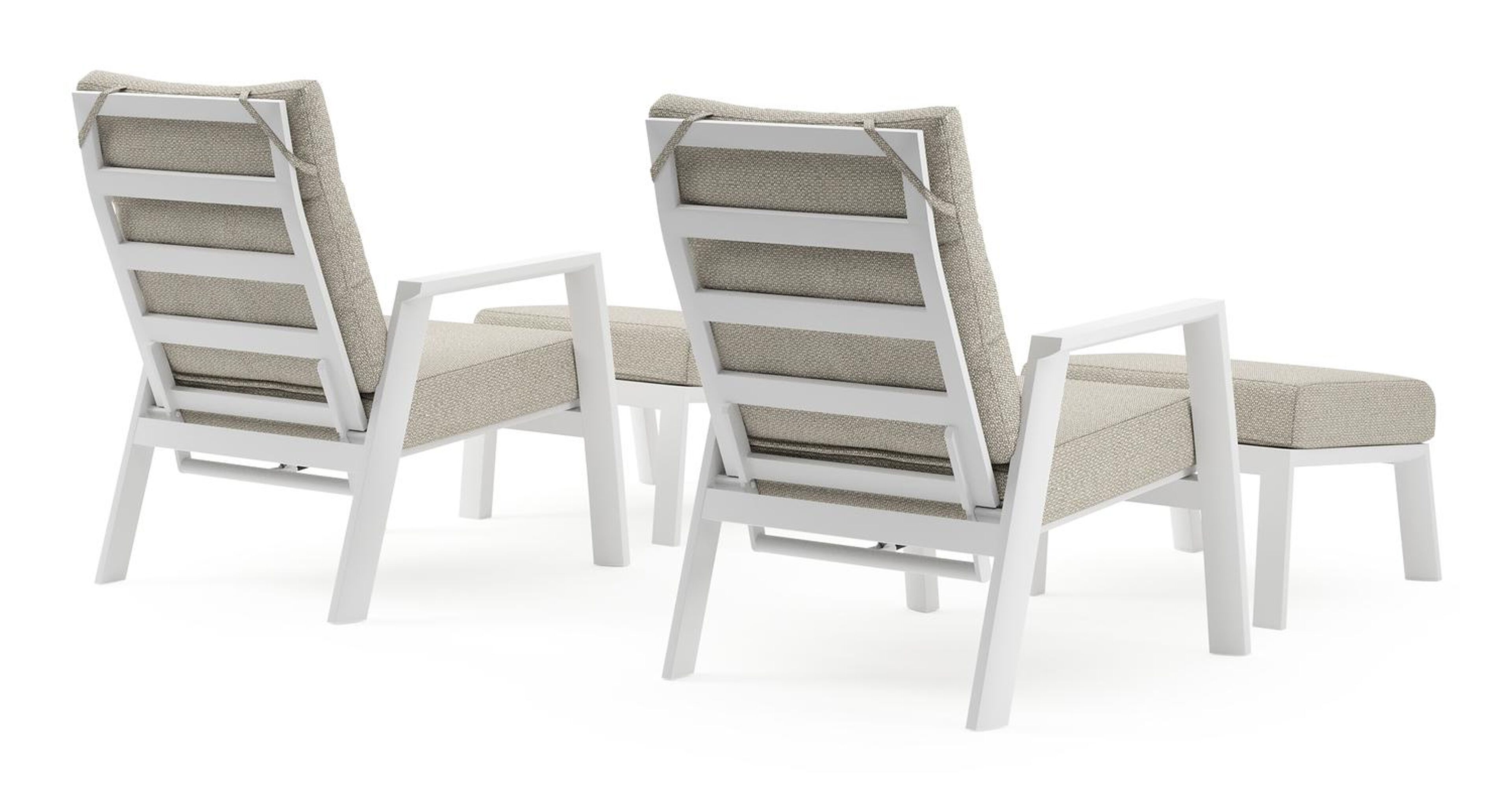 Set van 2 Avila loungestoelen in wit aluminium met twilight granite weather+ softtouch kussens