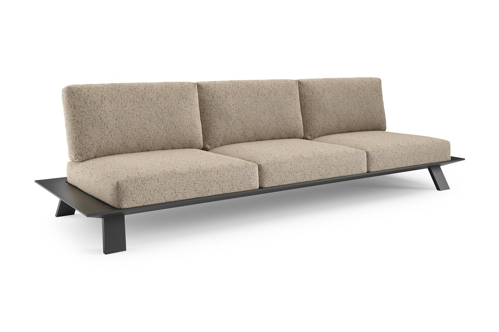 Cesano loungebank in zwart aluminium met bora jungle all weather Cosytica kussen