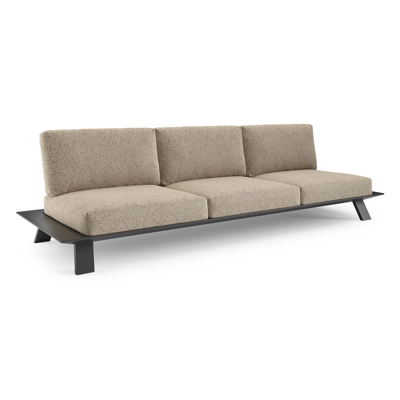 Cesano loungebank in zwart aluminium met bora jungle all weather Cosytica kussen