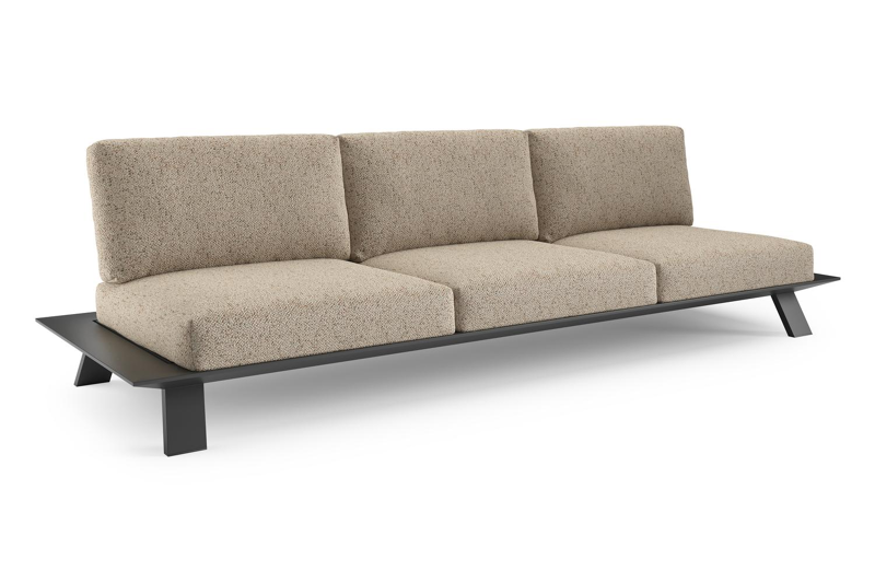 Cesano loungebank in zwart aluminium met bora jungle all weather Cosytica kussen