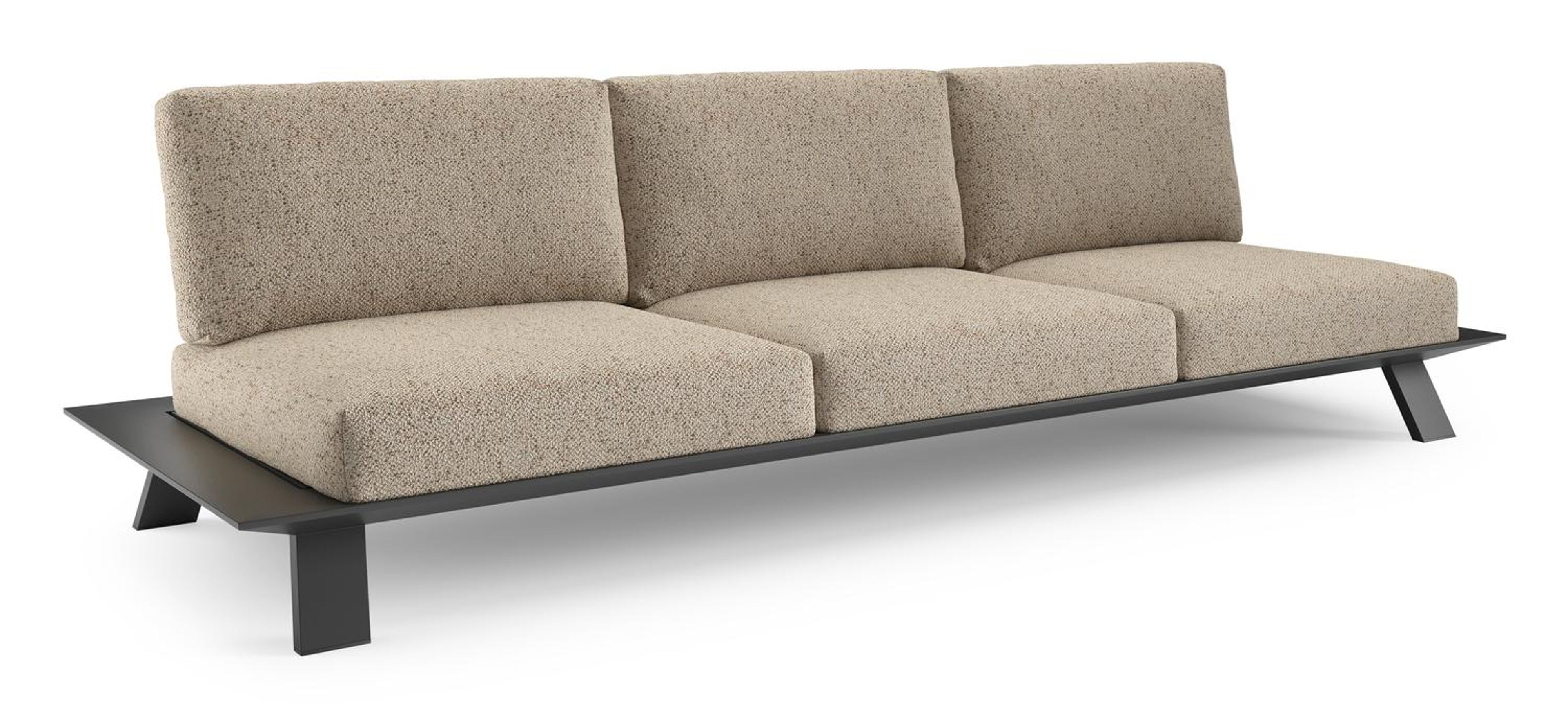 Cesano loungebank in zwart aluminium met bora jungle all weather Cosytica kussen