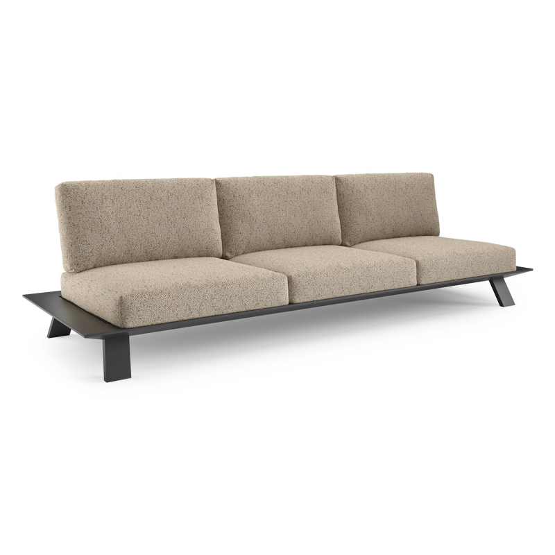 Cesano loungebank in zwart aluminium met bora jungle all weather Cosytica kussen