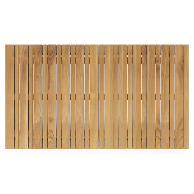 Como loungetafel in wit aluminium en naturel teak - L 140 x B 80 x H 20 cm