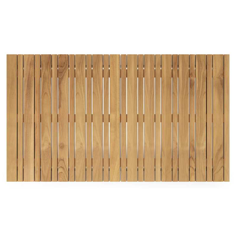 Como loungetafel in wit aluminium en naturel teak - L 140 x B 80 x H 20 cm