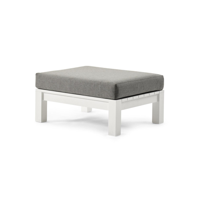 Table basse Occaro en aluminium blanc - Lg 83 x larg. 67 x H 27 cm