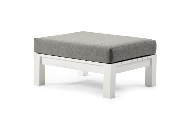 Occaro loungetafel in wit aluminium - L 83 x B 67 x H 27 cm