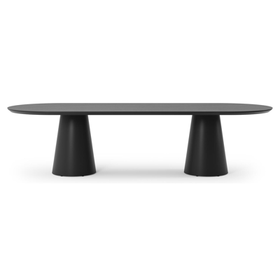 Donato tuintafel in zwart aluminium en volkeramiek basalt black - L 300 x B 110 x H 74 cm