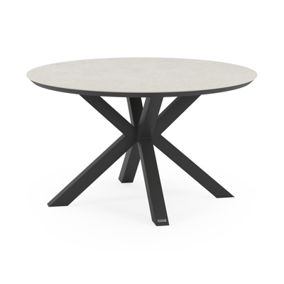 Table de jardin Nano en aluminium noir et céramique pleine shilin - Dia. 130 x H 71 cm