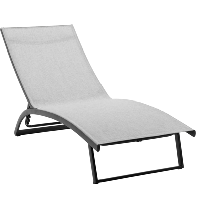 Calvia verstelbaar ligbed in zwart aluminium met grijs textilene
