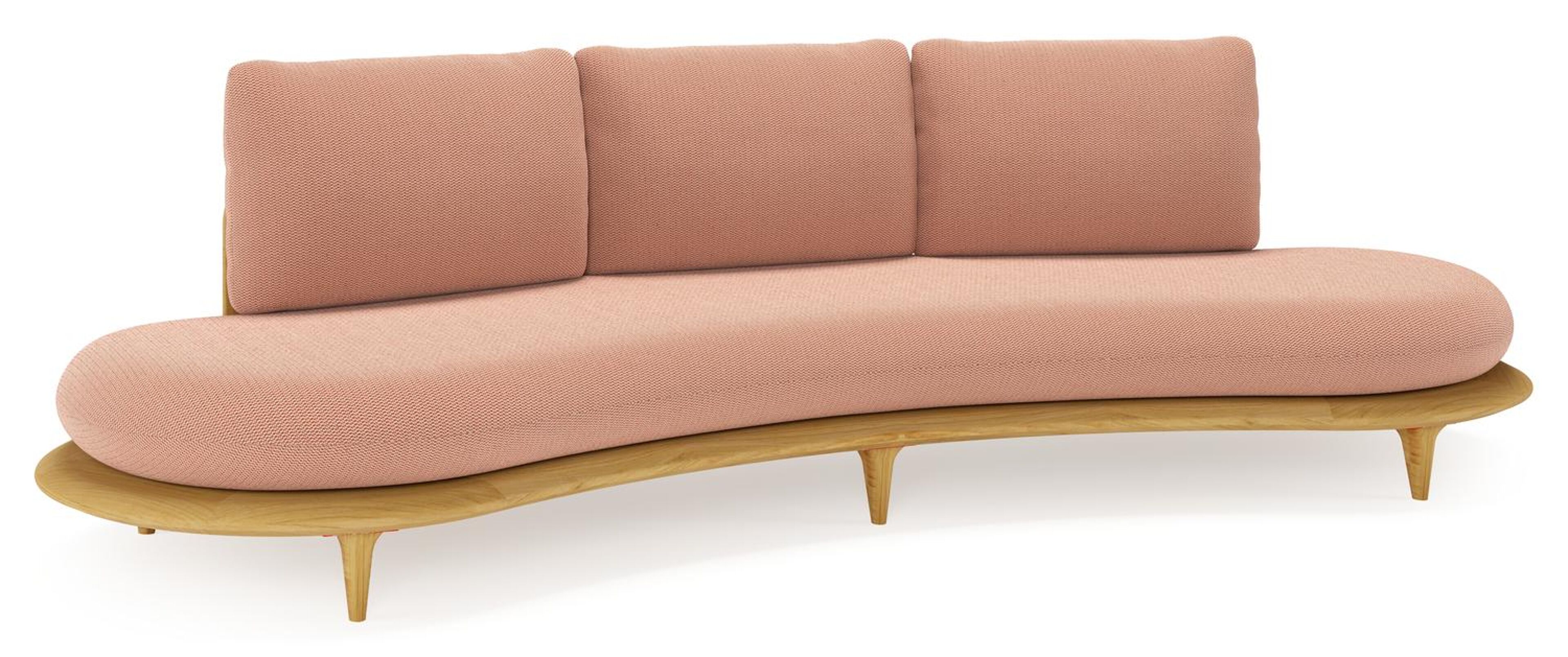 Bomero loungebank in teak met lopi fawn all weather sunbrella® luxe kussen