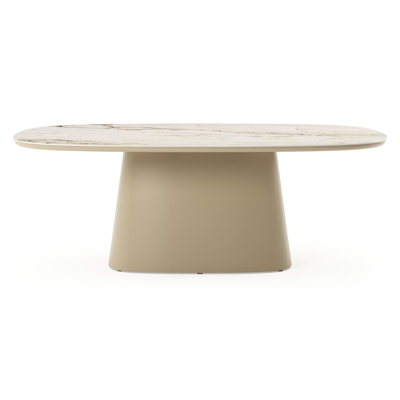 Amico tuintafel bombo xl in beige aluminium en volkeramiek Colorado Dunes - L 210 x B 148 x H 73.5 cm