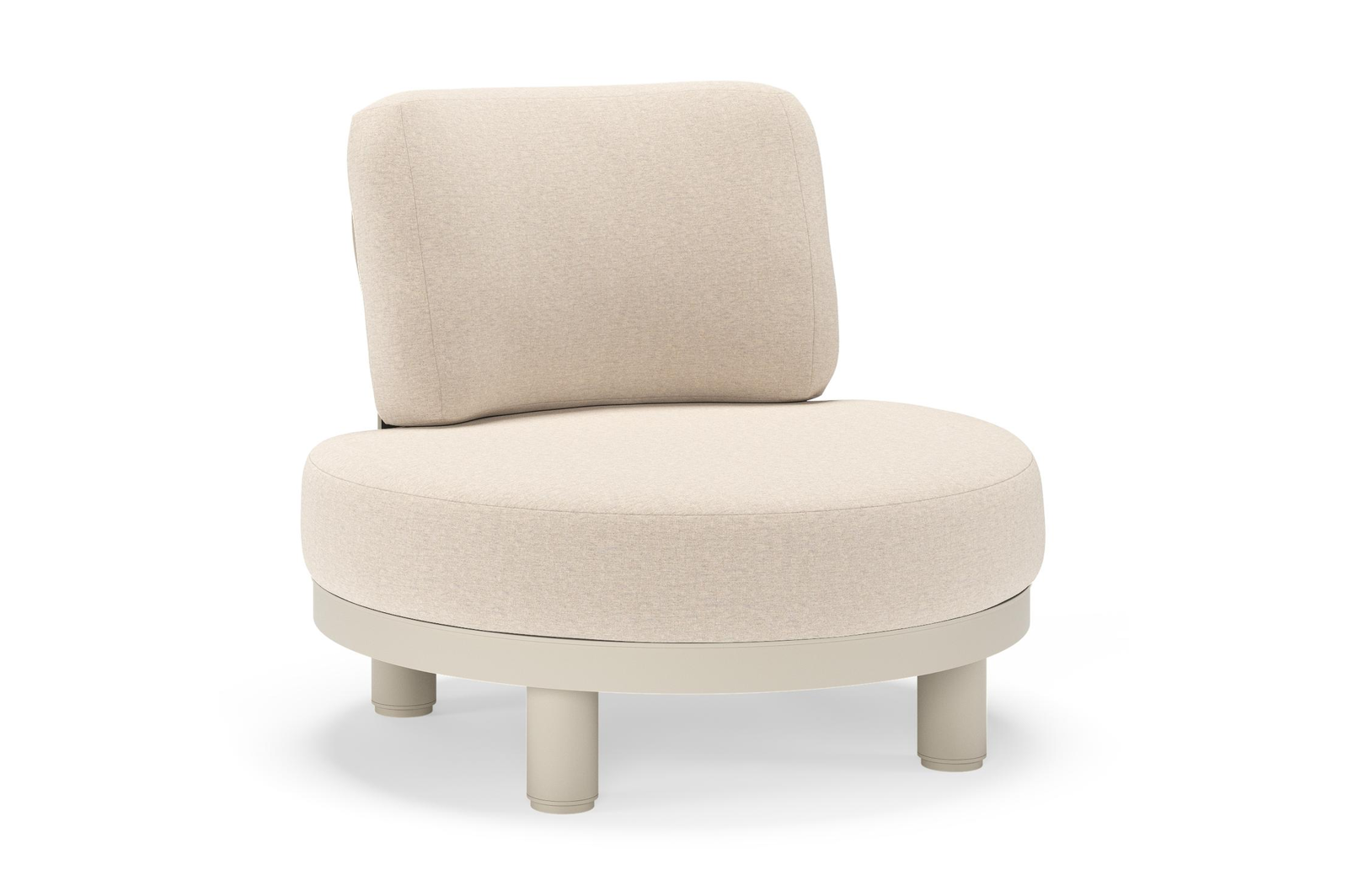 Donato loungestoel in beige aluminium met all weather sunbrella® luxe Heritage Ash kussen