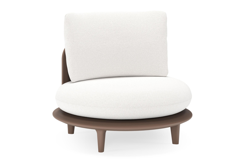 Bomero loungestoel in taupe aluminium met soul optik all weather solica kussen