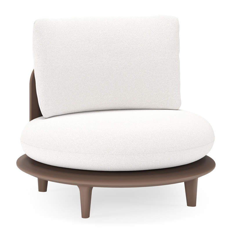 Bomero loungestoel in taupe aluminium met soul optik all weather solica kussen