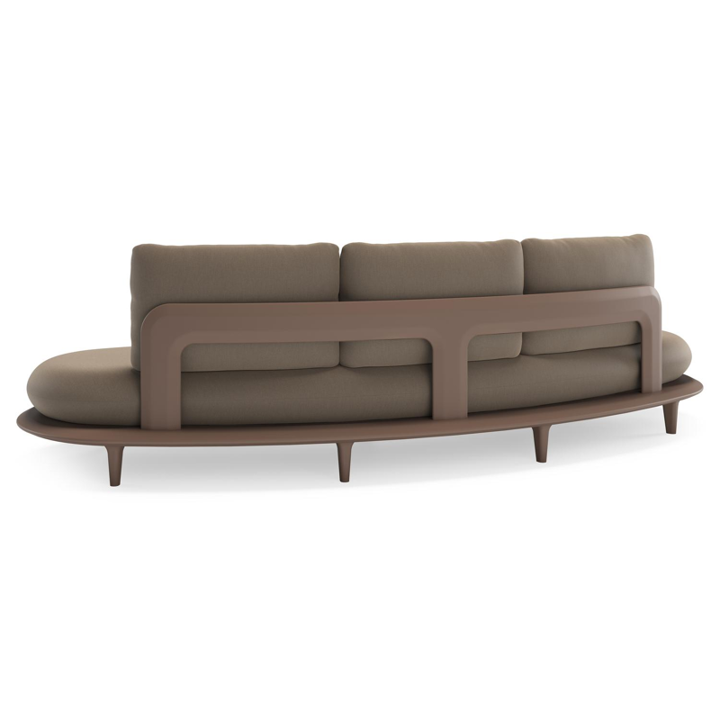 Bomero loungeset in taupe aluminium met natte heather grey all weather sunbrella® luxe kussen