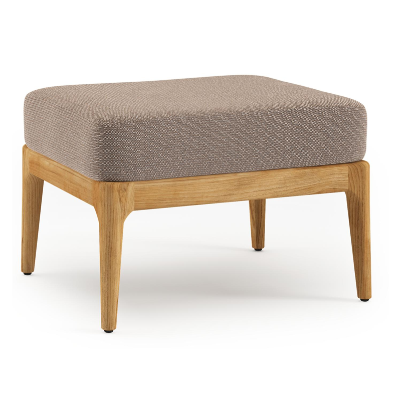 Orso poef in teak met Savane Earth all weather sunbrella® luxe kussen