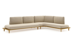 Chaise longue links + 3-zit