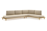 Chaise longue links + 3-zit