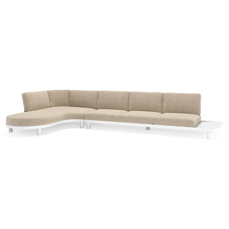 Donato loungehoek in wit aluminium met all weather cosytica Bora Jungle kussen