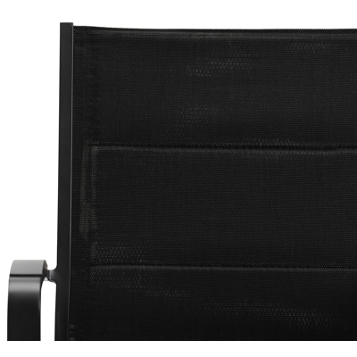 Lioni stapelbare tuinstoel in zwart aluminium en zwart comfort textilene