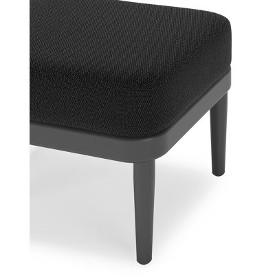 Pouf Orso en aluminium noir et coussins en all weather sunbrella® luxe Lopi Baribal
