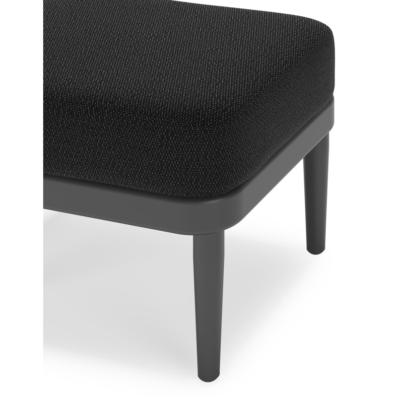 Pouf Orso en aluminium noir et coussins en all weather sunbrella® luxe Lopi Baribal