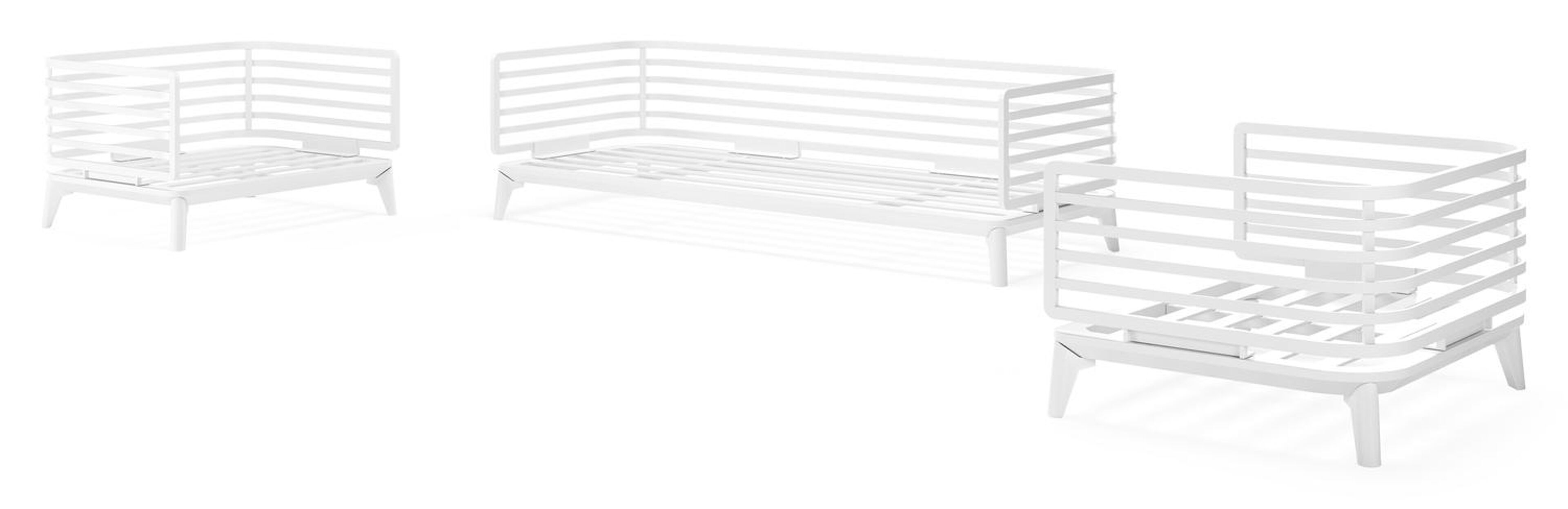 Mosa loungeset in wit aluminium met rustic weather+ softtouch kussens