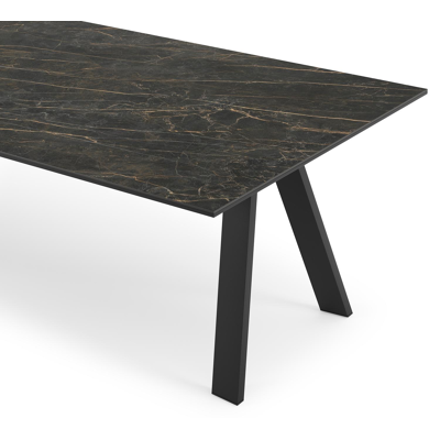 Table de jardin Cesano en aluminium noir et céramique pleine black obsession - Lg 280 x Larg. 110 x H 75 cm