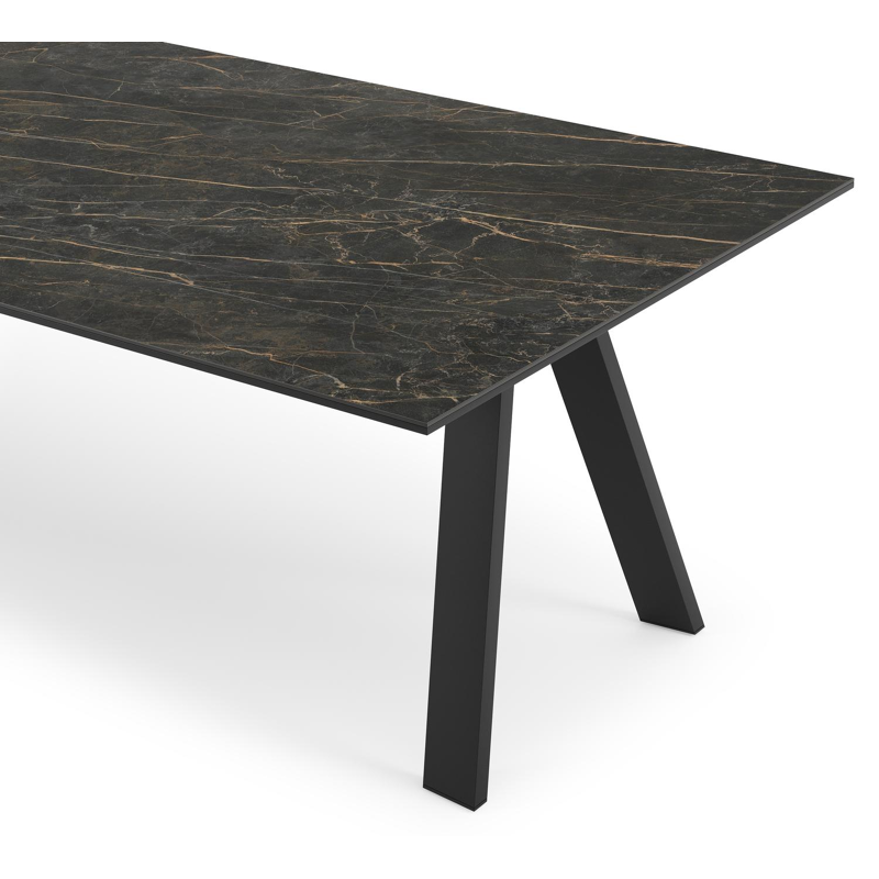 Cesano tuintafel in zwart aluminium en volkeramiek black obsession - L 280 x B 110 x H 75 cm