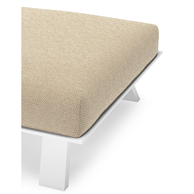Cesano poef in wit aluminium met althea camel all weather Cosytica kussen
